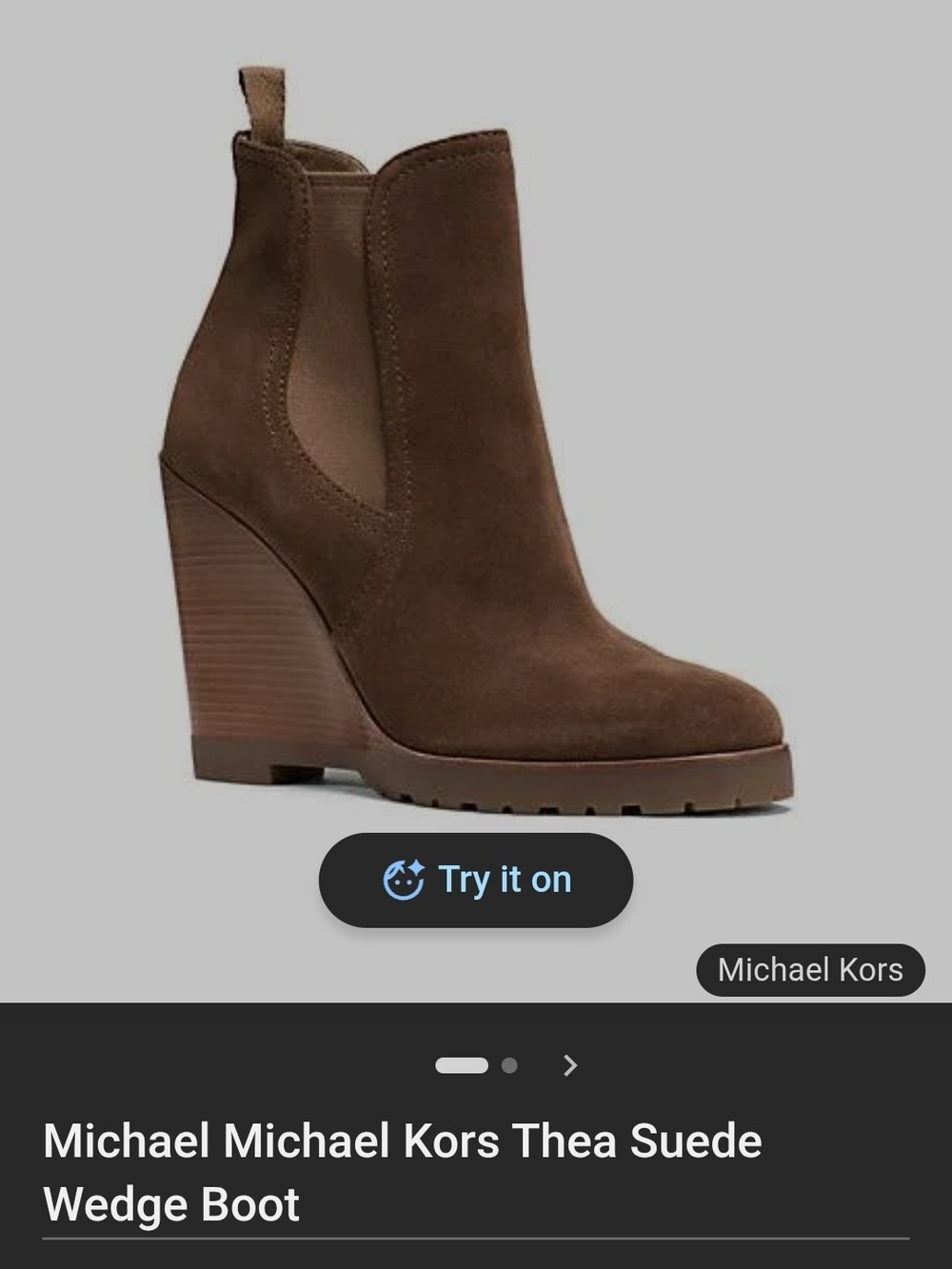 Michael Michael Kors Thea Suede Wedge Boot - Brown